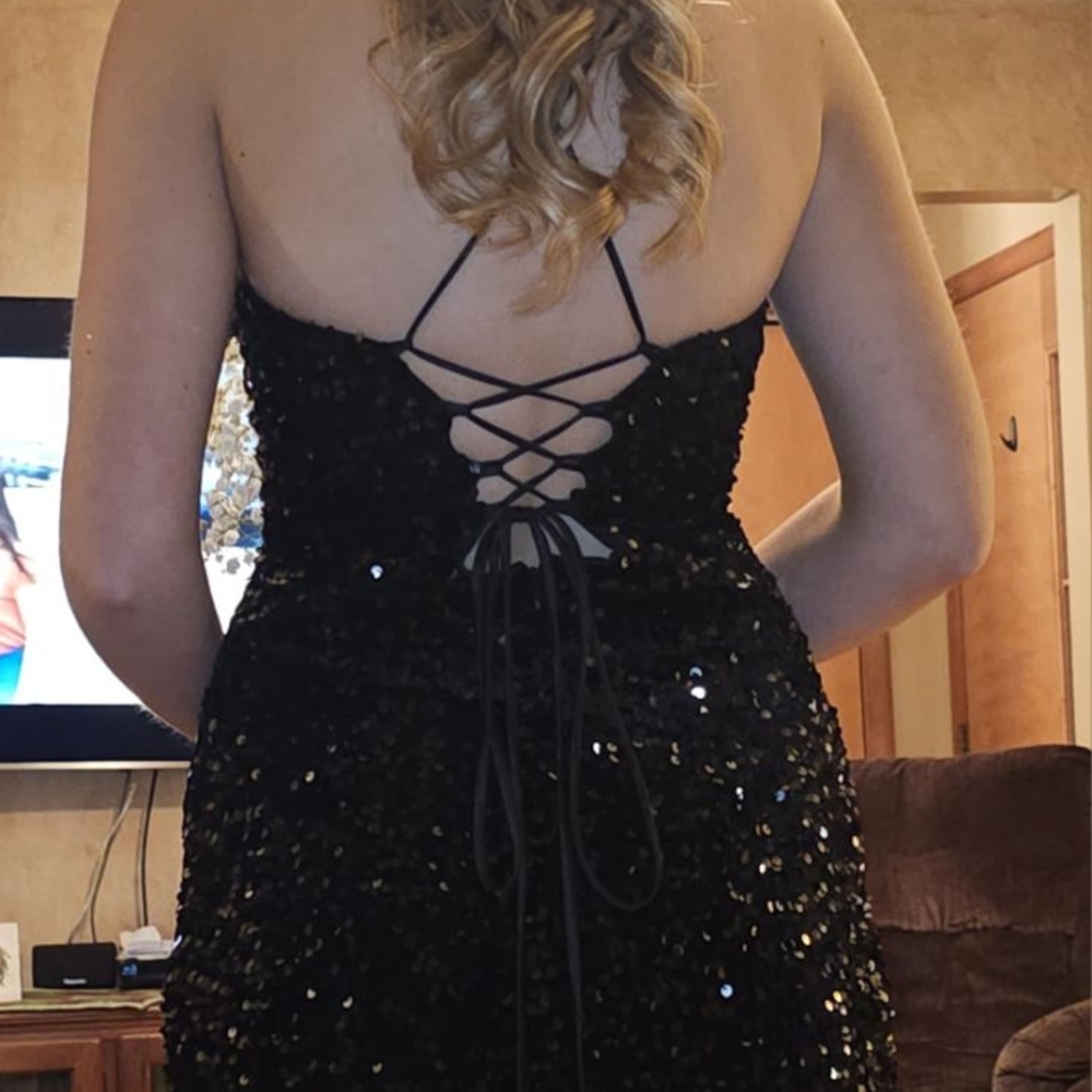 Elegant Black Sequin Dress